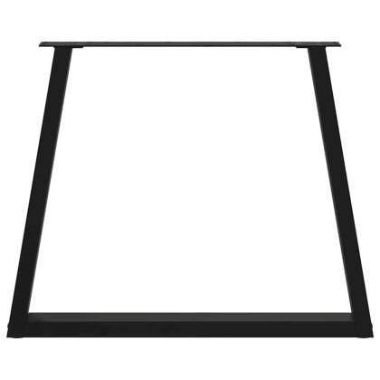 Крака за трапезна маса, V-образни, 3 бр., черни, 70 x (72-73,3) см, стомана