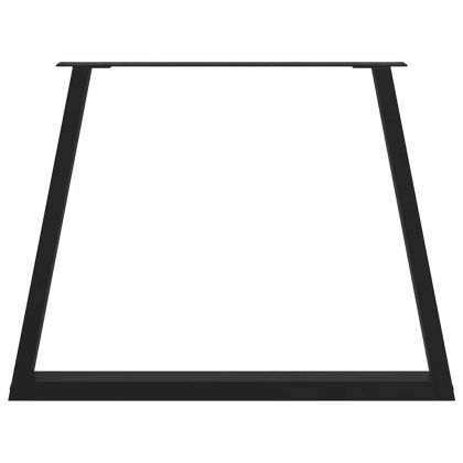 Крака за трапезна маса, V-образни, 3 бр., черни, 90 x (72-73,3) см, стомана