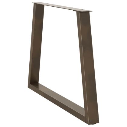 Крака за трапезна маса, V-образни, 3 бр., естествена стомана, 100 x (72-73,3) см, стомана