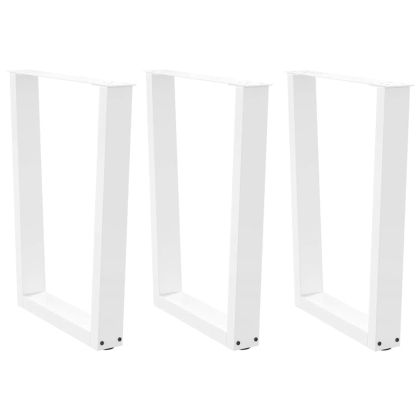 Крака за трапезна маса, V-образни, 3 бр., бели, 70x(72-73,3) см, стомана