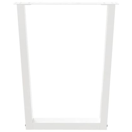 Крака за трапезна маса, V-образни, 3 бр., бели, 70x(72-73,3) см, стомана