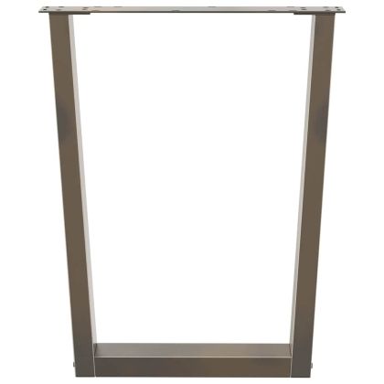 Крака за трапезна маса, V-образни, 3 бр., естествена стомана, 70 x (72-73,3) см, стомана