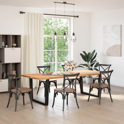 Крака за трапезна маса, V-образни, 2 бр., черни, 100 x (72-73,3) см, стомана