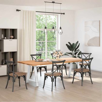 Крака за трапезарна маса, А-образни, 2 бр., бели, 80x(72-73) см, стомана