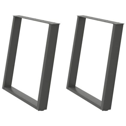 Крака за трапезна маса, U-образни, 2 бр., антрацит, 80x(72-73) см, стомана