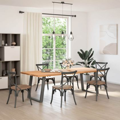 Крака за трапезна маса, U-образни, 2 бр., антрацит, 80x(72-73) см, стомана