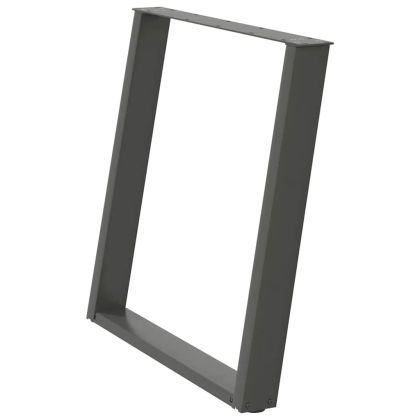 Крака за трапезна маса, U-образни, 2 бр., антрацит, 80x(72-73) см, стомана