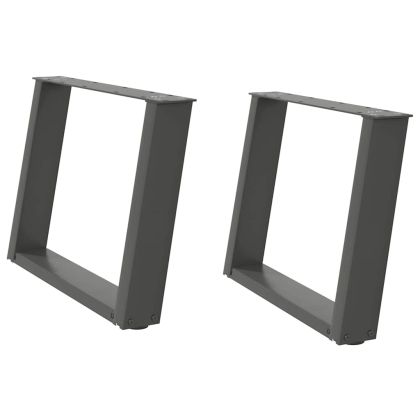 Крака за масичка за кафе, U-образни, 2 бр., антрацит, 60 x (42-43) см, стомана