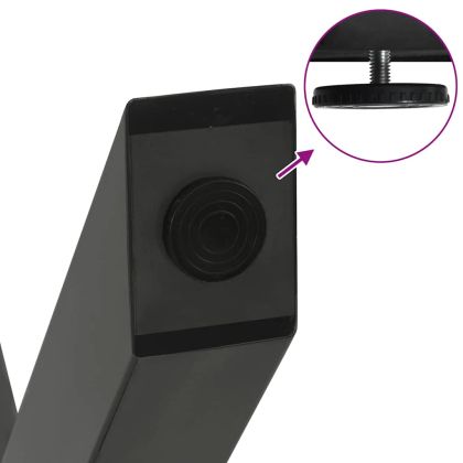 Крака за масичка за кафе, X-образни, 2 бр., антрацит, 37x(30-31) см, стомана