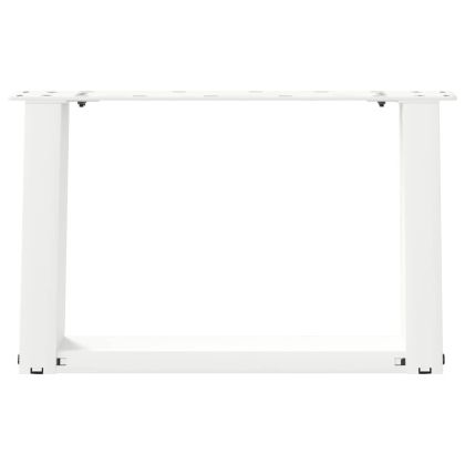 Крака за масичка за кафе, U-образни, 2 бр., бели, 50 x (30-31) см, стомана