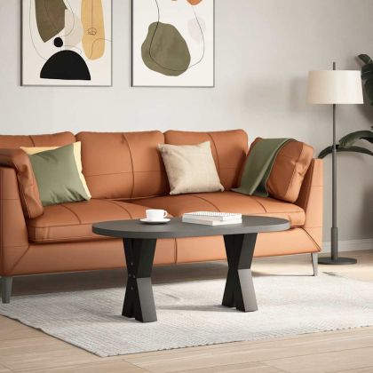 Крака за масичка за кафе, X-образни, 2 бр., черни, 38 x (42-43) см, стомана