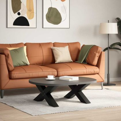 Крака за масичка за кафе, X-образни, 2 бр., черни, 70 x (30-31) см, стомана