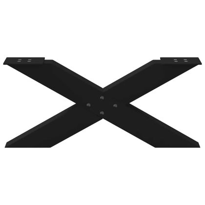 Крака за масичка за кафе, X-образни, 2 бр., черни, 70 x (30-31) см, стомана