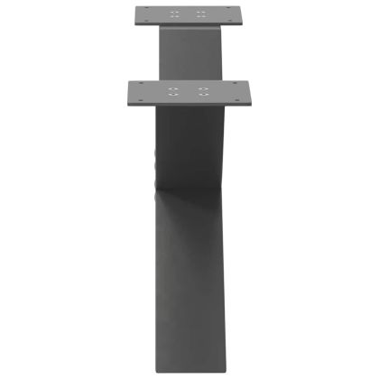 Крака за масичка за кафе, X-образни, 2 бр., антрацит, 70x(30-31) см, стомана