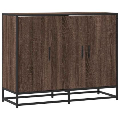 Сайдборд, кафяв дъб, 94x35x76 см, инженерно дърво