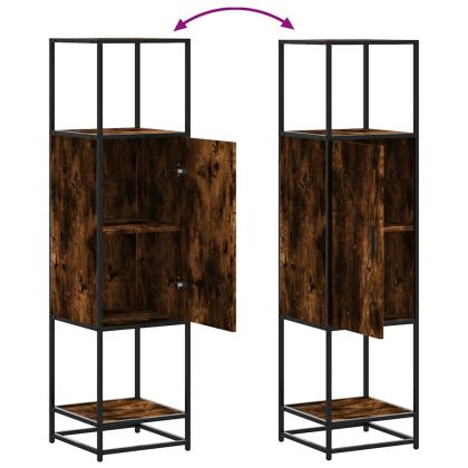 Висока дъска опушен дъб 35,5x35x139 cm Обработено дърво и метал