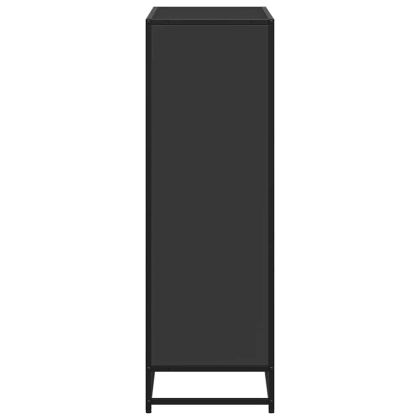 Библиотека, черна, 80,5x35x107,5 см, инженерно дърво