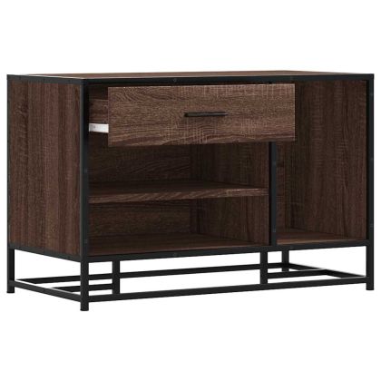 Пейка за обувки Кафяв дъб Изработена дървесина и метал