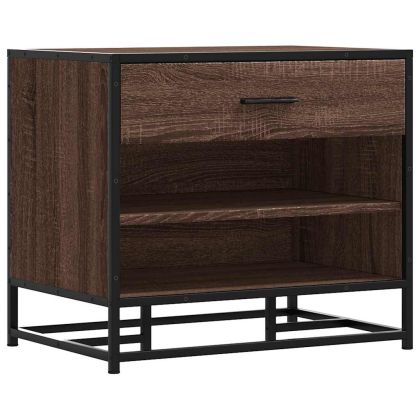 Пейка за обувки Кафяв дъб Изработена дървесина и метал