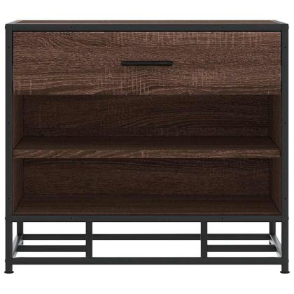 Пейка за обувки Кафяв дъб Изработена дървесина и метал