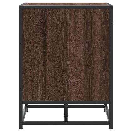 Пейка за обувки Кафяв дъб Изработена дървесина и метал