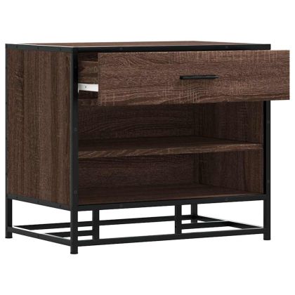 Пейка за обувки Кафяв дъб Изработена дървесина и метал