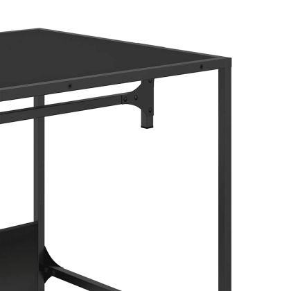 Гардероб, черен, 90x50x180 см, инженерно дърво