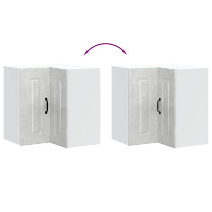 Кухненски стенен ъглов шкаф Kalmar бетонно сив, инженерно дърво