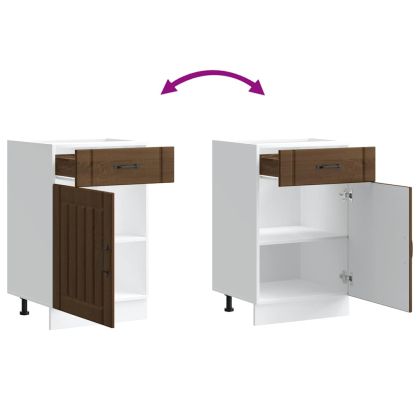 Кухненски шкаф Lucca, кафяв дъб, инженерна дървесина