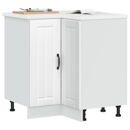 Кухненски ъглов шкаф Lucca, бял, инженерно дърво