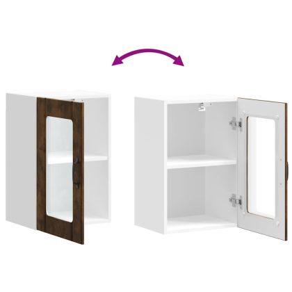 Кухненски стенен шкаф със стъклена врата Lucca опушен дъб