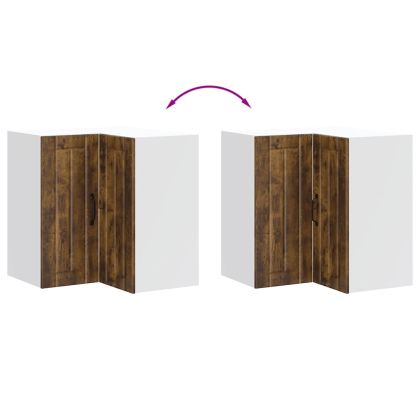 Кухненски стенен ъглов шкаф Lucca, опушен дъб, инженерно дърво