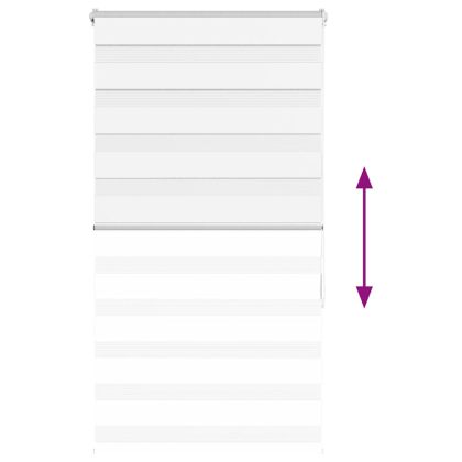 Зеброва щора бял 90x150 см ширина на плата 85,9 cm полиестер