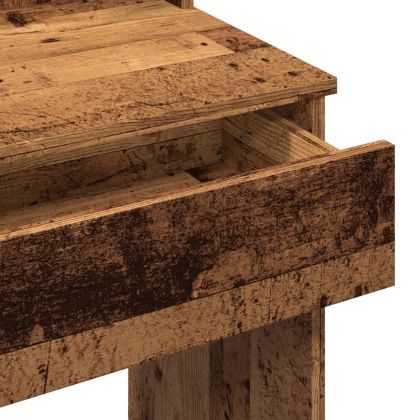 Тоалетка с LED осветление Старо дърво 96x40x142 cm