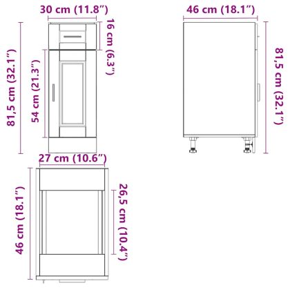 Кухненски шкаф Porto, черен, инженерно дърво