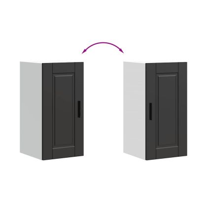 Кухненски стенен шкаф Porto, черен, инженерно дърво