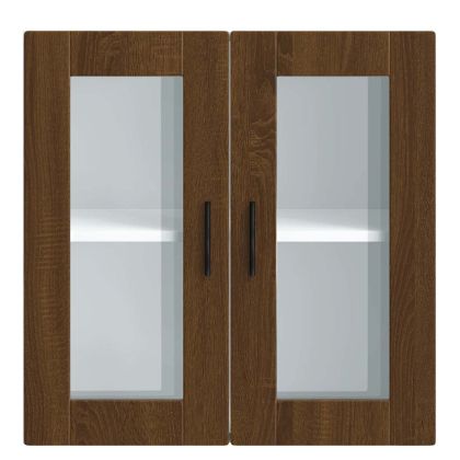 Кухненски стенен шкаф със стъклена врата Porto кафяв дъб