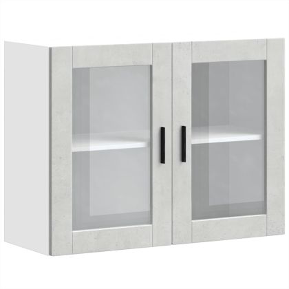 Кухненски стенен шкаф със стъклена врата Porto бетонно сив