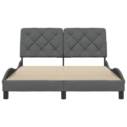 Рамка за легло без матрак, тъмносива, 120x200 см, плат