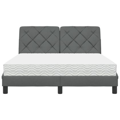 Легло с матрак, тъмносиво, 140x190 см плат