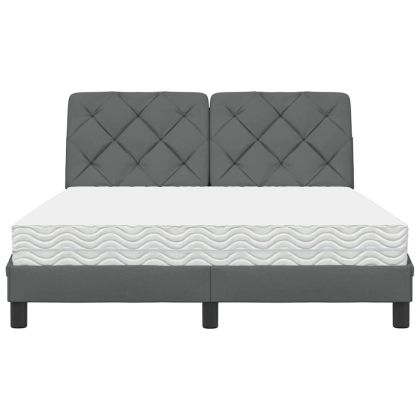 Легло с матрак, тъмносиво, 140x200 см, плат