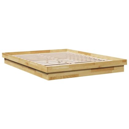 Рамка за легло без матрак 135x190 cm Дъб от масивна дървесина