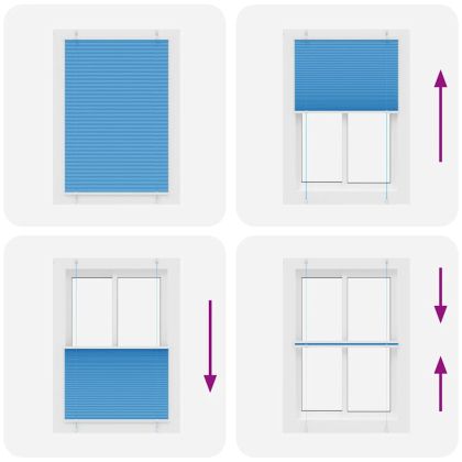 Плисирана щора Синя 100x150 cm Ширина на плата 99,4 cm