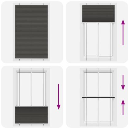 Плисирана щора черна 115x200 cm Ширина на плата 114,4 cm
