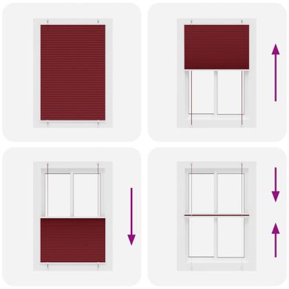 Плисирана щора Бордо червено 95x150 cm Ширина на плата 94,4 cm