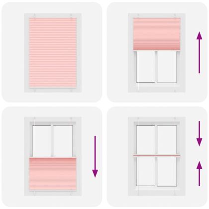 Плисирана щора Розово 90x150 cm Ширина на плата 89,4 cm