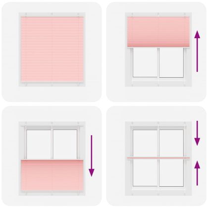 Плисирана щора Розово 120x150 cm Ширина на плата 119,4 cm