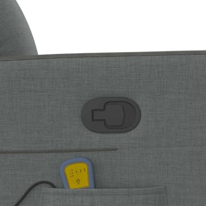 Изправящ масажен реклайнер стол,тъмносив, текстил