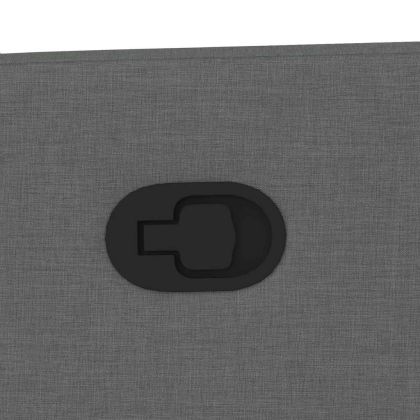 Масажен фотьойл с регулируема облегалка, тъмносив, плат