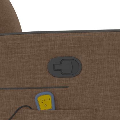 Изправящ масажен реклайнер стол, кафяв, текстил